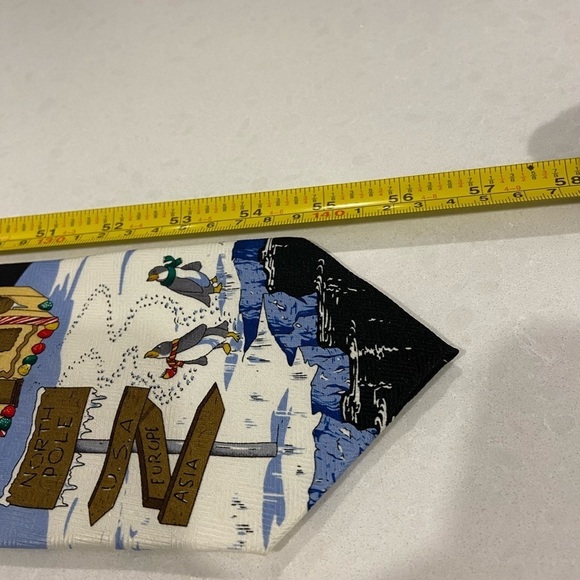 Santa Claus North Pole Tie Reindeer Christmas Necktie - Picture 6 of 8